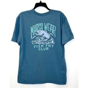 Marsh Wear Fish Fry Short Sleeve Graphic Tee / Men’s Large / Indigo Heather